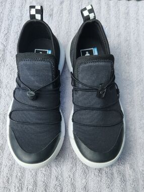 NWOT Vans Black Slip-On Athletic Sneakers with White Soles